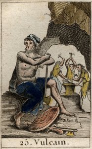 Rappresentazione di Vulcano, dio del fuoco, della fucina e dei vulcani. Da 