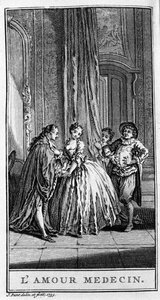 Rappresentazione di una scena della commedia "L
