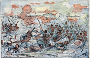 Rappresentazione della Battaglia di Austerlitz, o Battaglia dei Tre Imperatori, del 02/12/1805. da French School