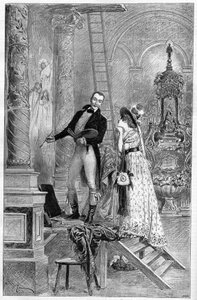 Rappresentazione della Tosca, dramma di Victorian Sardou al Theatre de la Porte Saint Martin nel 1887. Qui Atto 1, la Chiesa di Sant