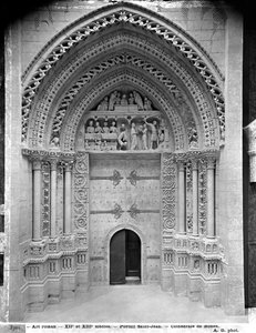Riproduzione del portale della facciata di San Giovanni Battista alla Cattedrale di Rouen da French School