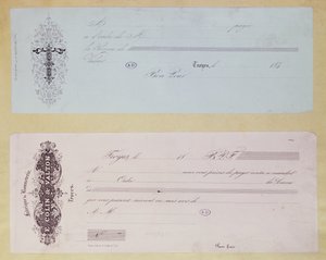 Richieste di pagamento, emesse a Troyes negli anni 1840 da French School