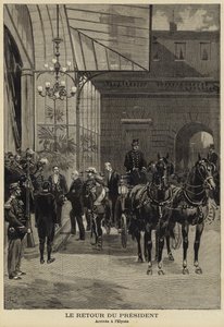 Ritorno del Presidente francese Félix Faure dalla sua visita in Russia, 1897 da French School