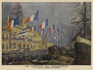 Ritorno del Presidente francese Félix Faure dalla sua visita in Russia, 1897