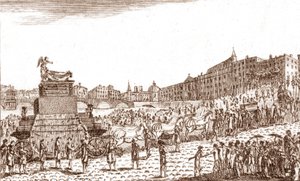 Ritorno delle ceneri di Voltaire (François Marie Arouet detto Voltaire) da French School
