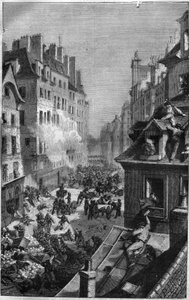Rivoluzione del 1830: combattimento nel faubourg Saint Antoine. Incisione in 