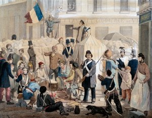 Rivoluzione del 1848: Barricata di rue Coquenard (25 febbraio) da French School