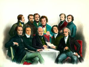 Rivoluzione del 1848: membri del governo provvisorio del 1848 (24/02 al 06/05): tra loro Pierre Marie de Saint-Georges (Saint-Georges), Adolphe Cremieux, Francois Arago, Armand Marrast, Louis Antoine Garnier-Pages (Garnier Pages), Alphonse de Lamarti da French School