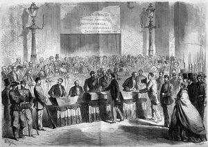 Risorgimento, Napoli, 21 ottobre 1860: voto della popolazione nella chiesa di San Francesco di Paola sull