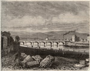 Roanne - Loira, nella regione Rodano-Alpi - incisione in “La Francia illustrata: geografia, storia, amministrazione statistica” di V.-A. Malt-Brown. 1884 da French School