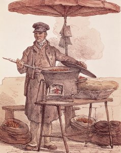 Venditore di castagne arrostite, stampa