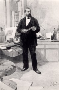 Robert Koch nel suo laboratorio, da Le Monde Illustré, 29 novembre 1890