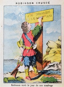 Robinson Crusoe scrive la data del naufragio da French School