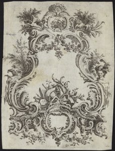 Design rococò per una cornice da French School