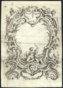 Design rococò per una cornice da French School