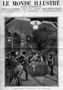 Montagne russe, alla festa di Neuilly sur Seine, luglio 1888. Copertina del giornale "Il Mondo Illustre"