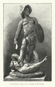 Gladiatori romani in combattimento (incisione) da French School