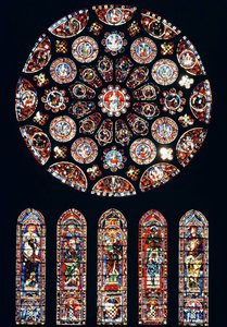 Rosone e finestre a lancetta dalla parete sud, c.1224 da French School
