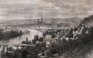Rouen - Seine-Maritime - incisione in "La France illustrée: géographie, histoire, administration statistique" di V.A. Malt-Brown. 1884 da French School