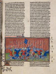 Royal 20 C. VII, f.34 La Battaglia di Courtrai, illustrazione da 