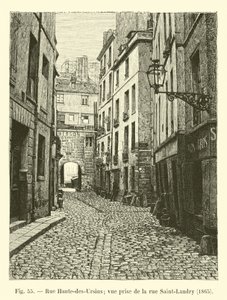 Rue Haute-des-Ursins; vista presa da rue Saint-Landry, 1865 da French School