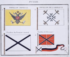 Bandiere russe, da un libro francese delle bandiere, c.1819 da French School