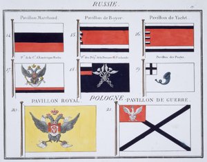 Bandiere russe, da un libro francese delle bandiere, c.1819 da French School