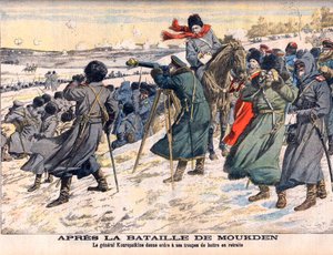 Guerra russo-giapponese - Dopo la battaglia di Mukden Il comandante russo, generale Kuropatkin, ordina la ritirata del suo esercito. Guerra russo-giapponese (1904-1905) - Dopo la battaglia di Mukden. Il generale Kuropatkin ordina alle sue truppe di ritirar