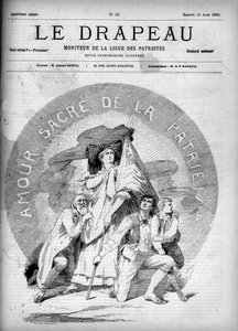 Amore sacro della patria - copertina di "La Bandiera - Monitor della Lega dei Patrioti" - 22 agosto da French School