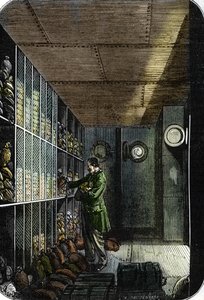 Caveau della Banque de France a Parigi (incisione colorata) da French School
