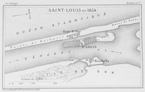Saint-Louis nel 1854, illustrazione da "Le Senegal...", di Louis Leon Faidherbe, 1854 da French School
