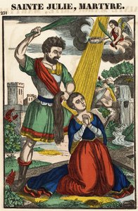 Santa Giulia, martirio, immagine di Epinal XIX secolo da French School