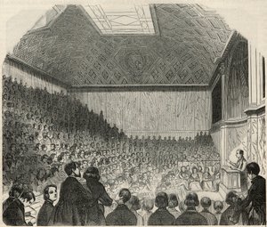 Sala delle lezioni al Collège de France a Parigi nel XIX secolo - Incisione in "Tableau-de-Paris" di Edmond Texier 1852