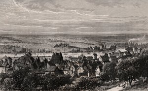 Sarreguemines - Mosella - incisione in "La France illustrée: géographie, histoire, administration statistique" di V.A. Malt-Brown. 1884