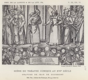 Scena del teatro comico nel XVI secolo da French School