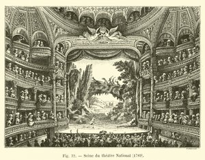 Scena del teatro Nazionale, 1789 da French School