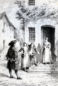 Scena da La scuola delle mogli, di Molière da French School