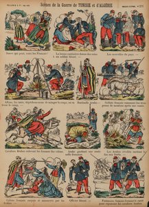 Scene dalle guerre coloniali francesi in Algeria e Tunisia da French School