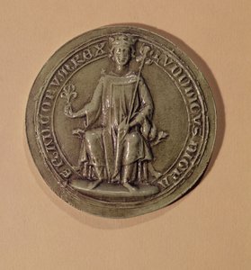 Sigillo di Luigi IX con uno scettro e un giglio, c.1252 da French School