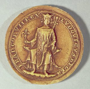 Sigillo di San Luigi con scettro e giglio, c.1252 da French School