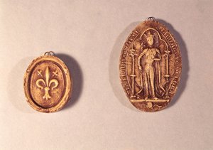 Sigilli di Margherita di Provenza (1221-95) 1284 (cera) da French School