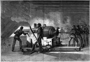 Guerra di Secessione (1861-1865) o Guerra Civile Americana - Battaglia navale di Hampton Roads (Virginia) - 8-9 marzo da French School
