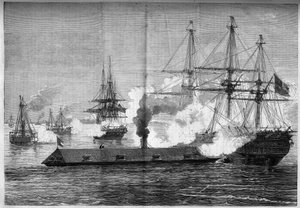 Guerra di Secessione (1861-1865) o Guerra Civile Americana - Battaglia navale di Newport News (Virginia) - 8-9 marzo