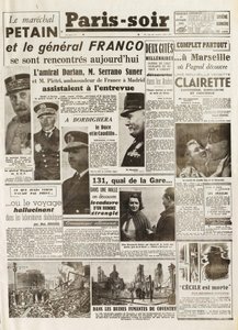 Seconda Guerra Mondiale (1939-1945) - Seconda Guerra Mondiale (WWII o WW2): PARIS SOURCE [No. 237] del 14/02/1941 - Incontro tra LE MARECHAL PETAIN e IL GENERALE FRANCO da French School