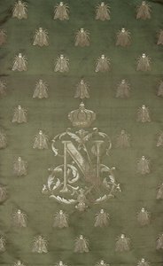 Sezione di damasco verde e oro con l
