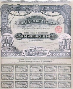 Certificato azionario della compagnia mineraria franco-russa 