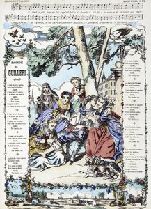 Spartito per la canzone “Ronde de Guilleri” - immagine di Epinal da French School