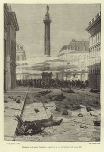 Sparatorie in Place Vendôme, Parigi, Comune di Parigi, 23 marzo 1871 da French School