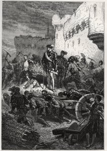 Assedio di Metz (1552) - Francois de Guise e i lavori sulle mura di Metz - incisione da 