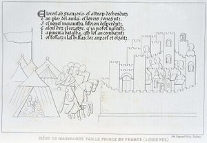 Assedio di Marmande da parte di Luigi VIII da French School